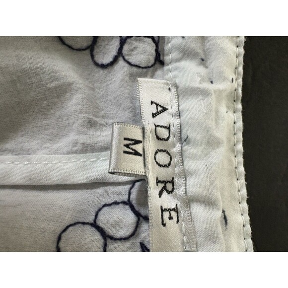 Adore Duster Size M White & Demin Paisley Embroidery Studded Long Vest - Picture 5 of 12